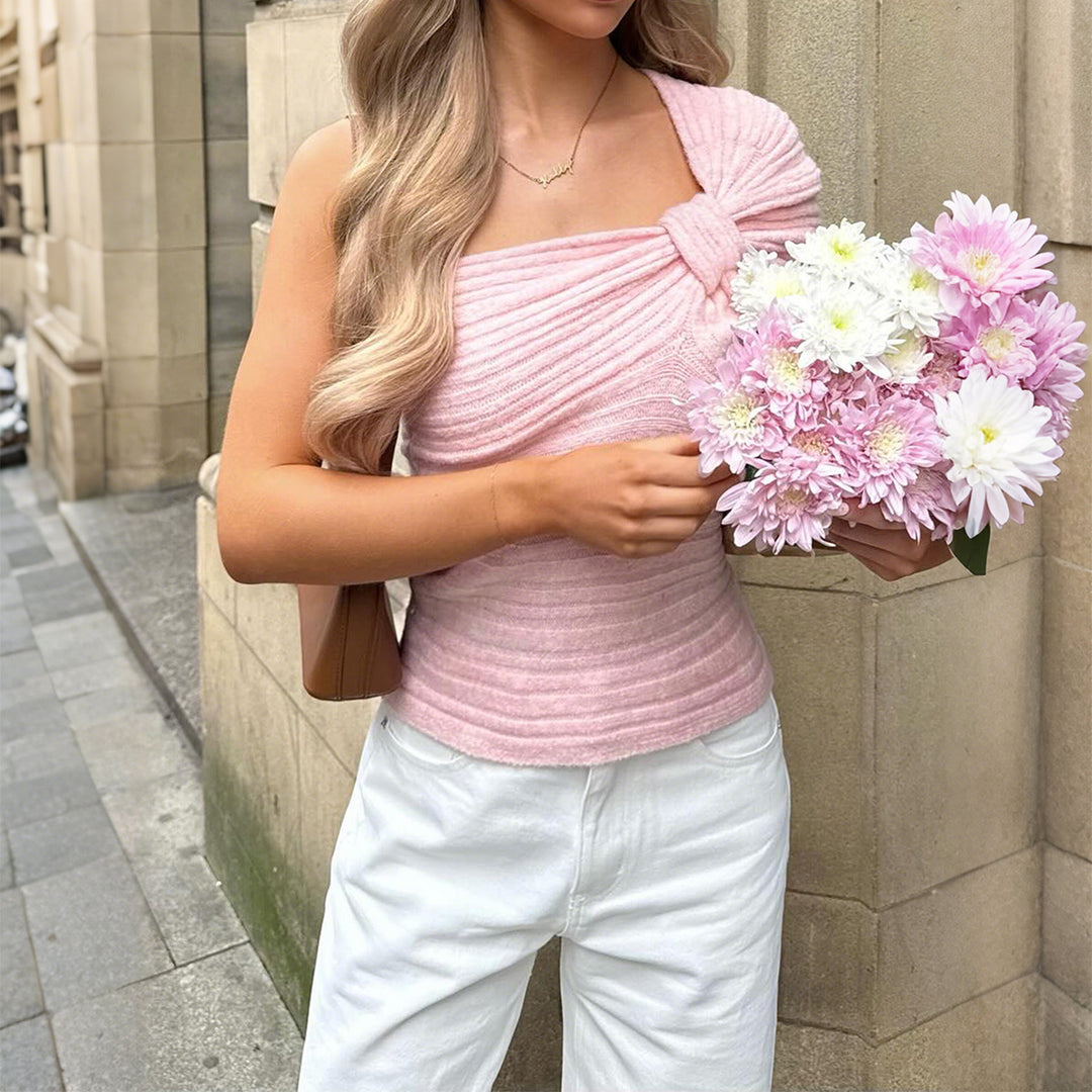 Damen Top mit Rüschendetails und figurbetontem Schnitt Drune