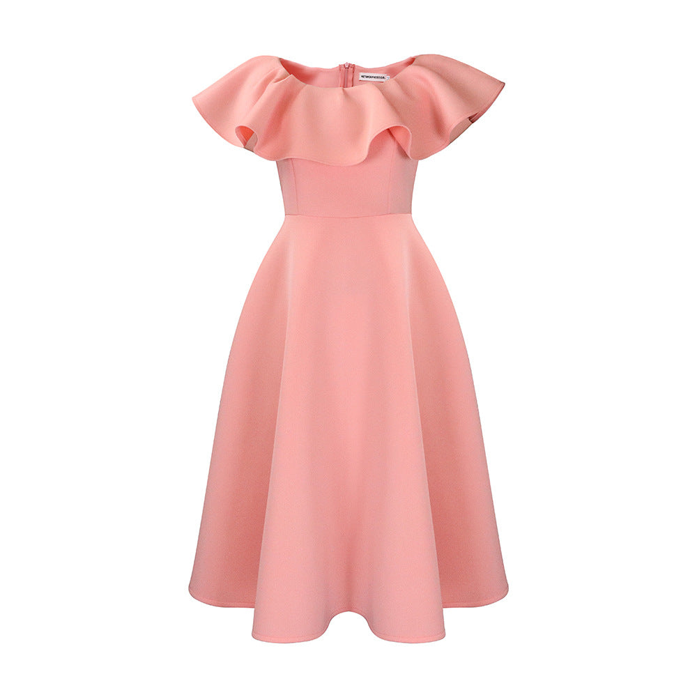 Damen Midikleid mit elegantem Volant und tailliertem Schnitt Drune