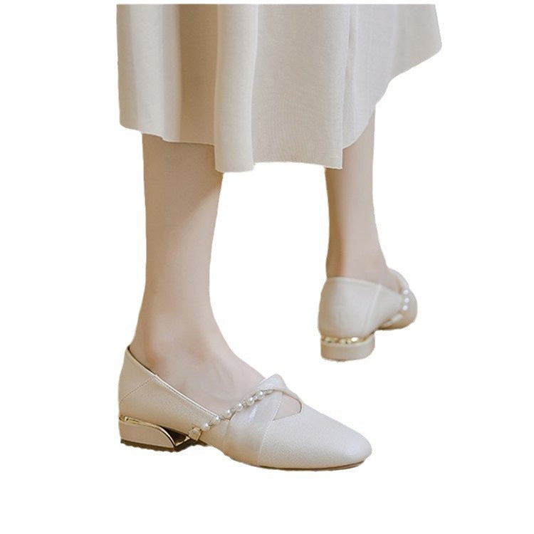 Damen elegante Ballerinas mit modischem Riemendesign und funkelnden Strassdetails Drune