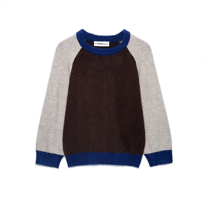 Damen Farbblock-Rundhals-Pullover mit Raglanärmeln Drune