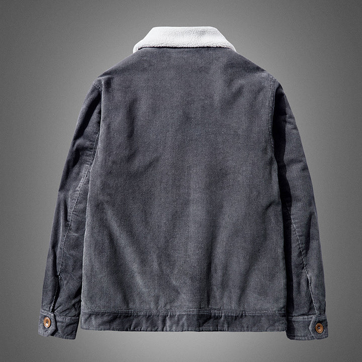 Herren Lässige Cordjacke mit Teddyfutter Drune