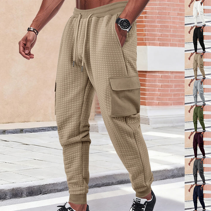 Herren nan gesteppte Thermo-Loungehose mit Funktionstaschen, Tunnelzug und elastischem Bündchen Drune