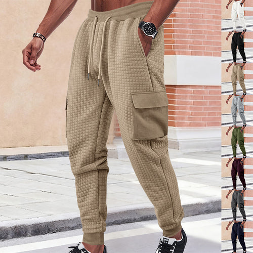 Herren nan gesteppte Thermo-Loungehose mit Funktionstaschen, Tunnelzug und elastischem Bündchen Drune