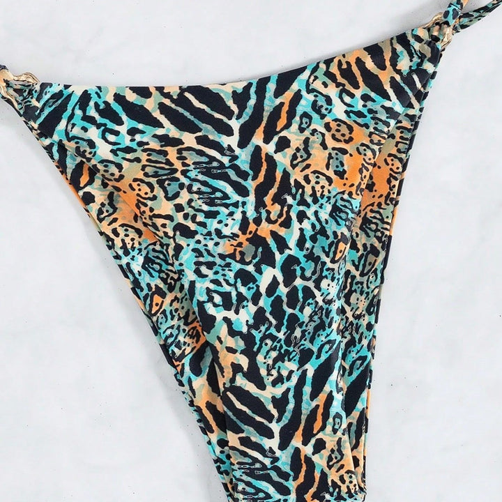 Damen Triangel-Bikini mit exotischem Tiermuster Drune
