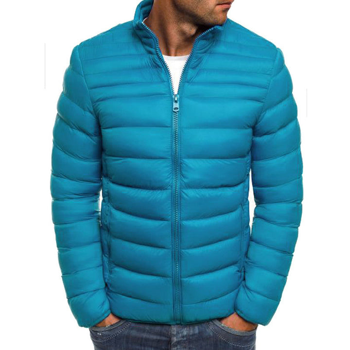 Herren modische Steppjacke mit hohem Kragen und seitlichen Reißverschlusstaschen Drune