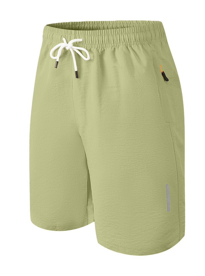Herren nan ultraleichte schnelltrocknende Sport- und Badeshorts mit Elastikbund Kordelzug Reißverschlusstasche und reflektierendem Detail Drune