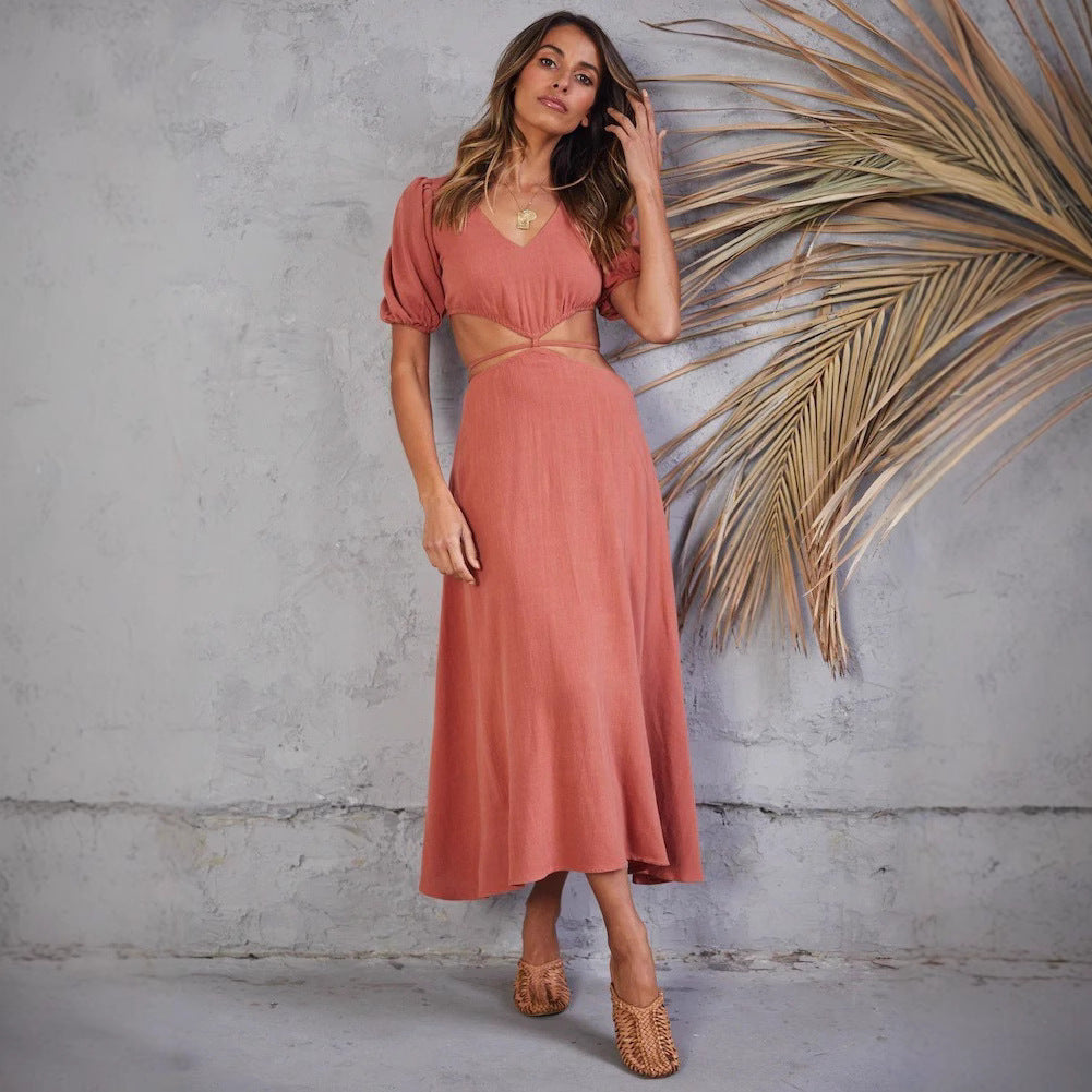 Damen Maxikleid mit kreativen Cut-Outs Drune