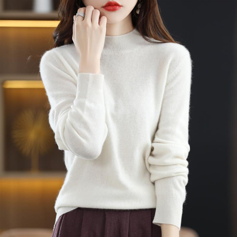 Damen Ultraleichter Mockneck-Feinstrickpullover in Kaschmir‑Optik Drune