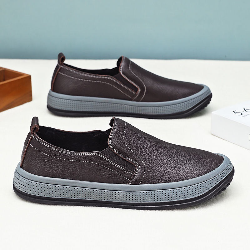 Herren Bequeme Slip-On Sneakers aus Leder Drune
