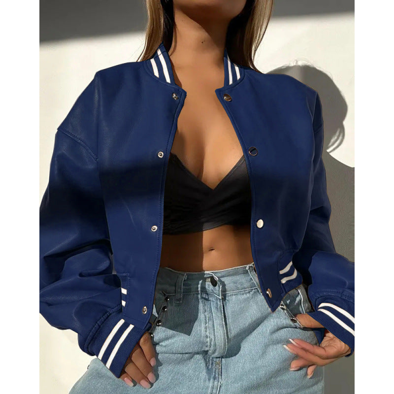 Damen Sportliche cropped Bomberjacke im Vintage-Stil Drune