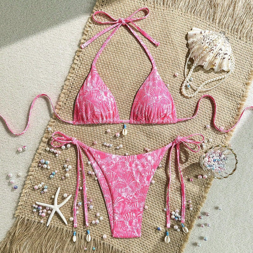 Damen Triangel-Bikini mit Muschel-Details Drune