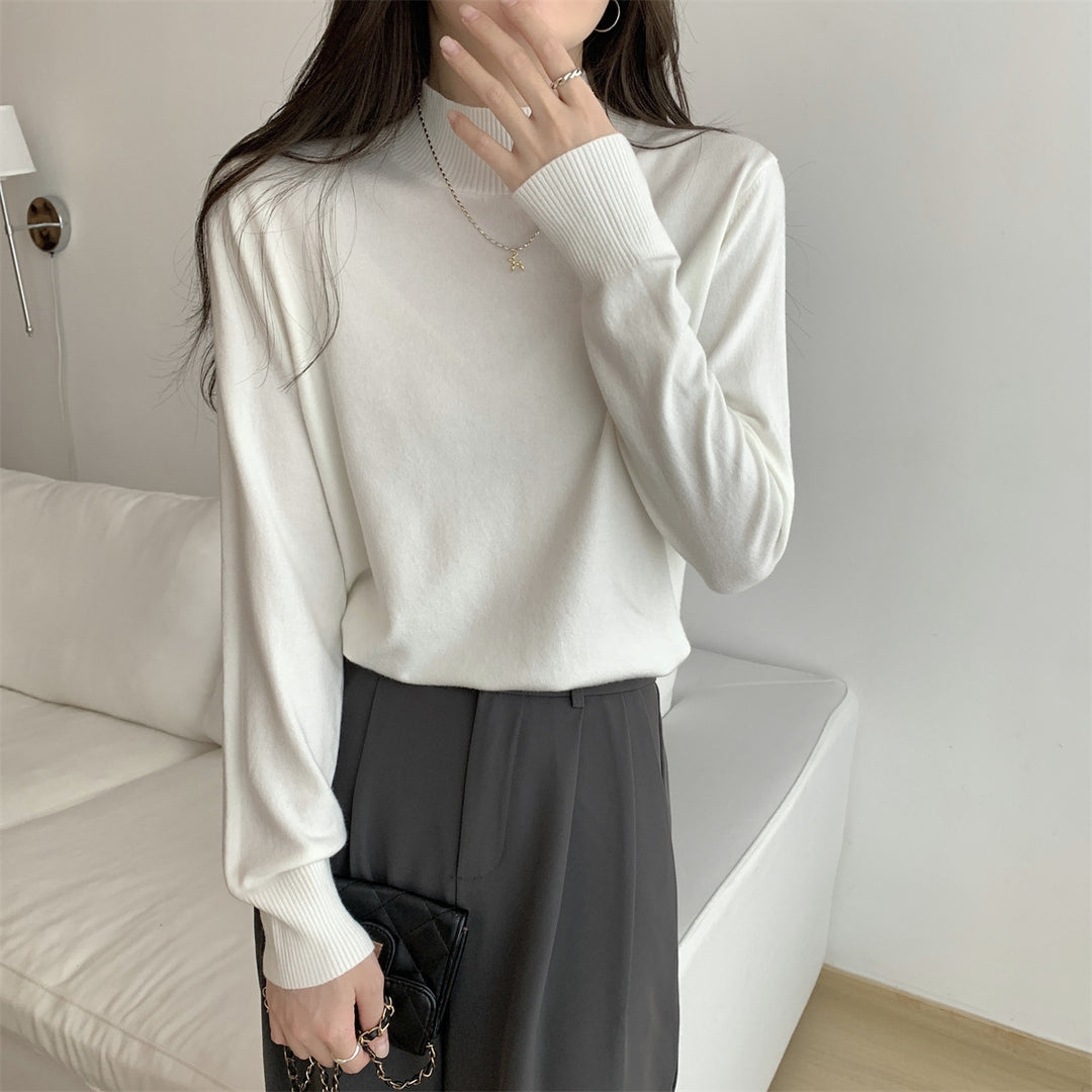 Damen Eleganter Rollkragenpullover aus hochwertigem Strickmaterial Drune