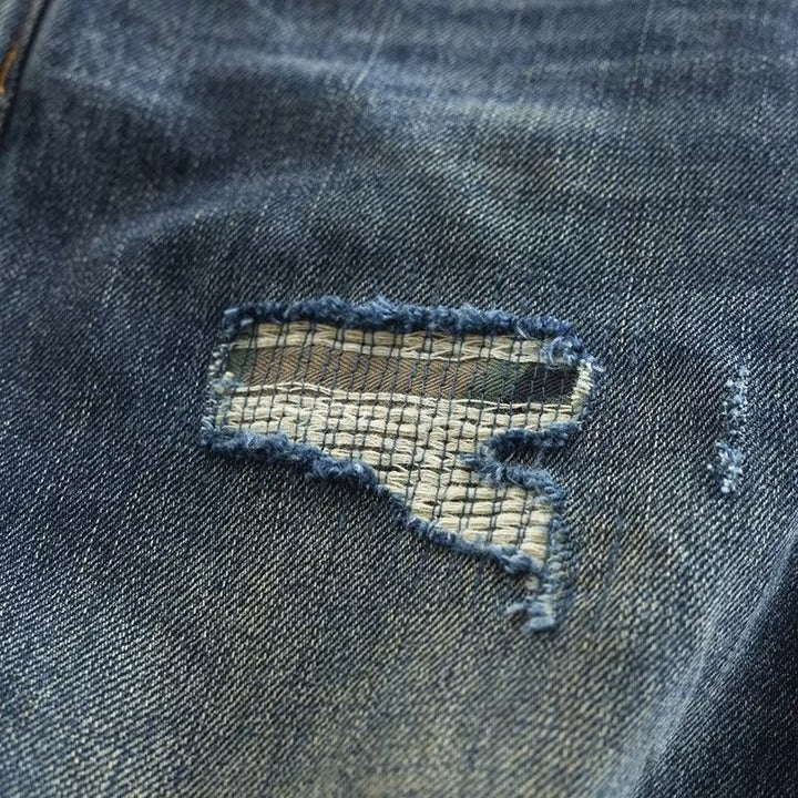 Herren Legere Denim-Jeans im Used-Look Drune