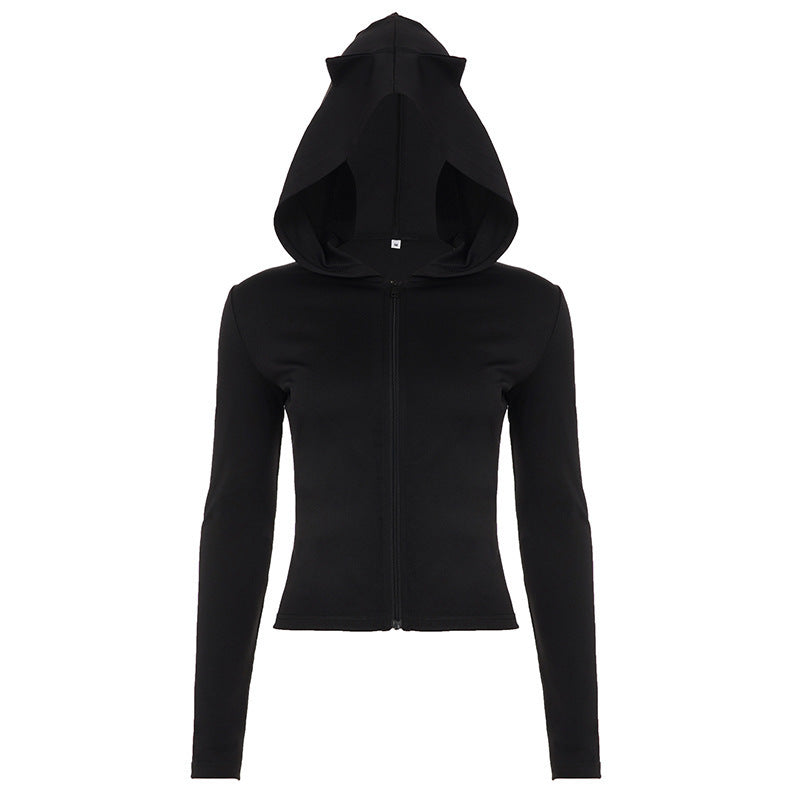 Damen Taillierte Kapuzenjacke mit Reißverschluss und schlanker Silhouette Drune