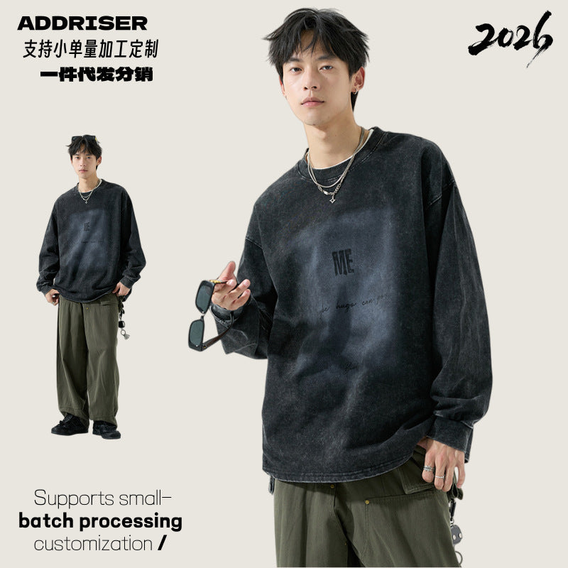 Herren Oversize Vintage-Sweatshirt mit Pigmentfärbung Drune