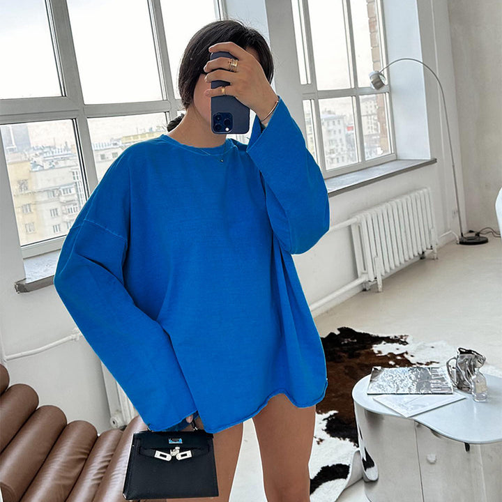 Damen legeres und oversized Langarmshirt Drune