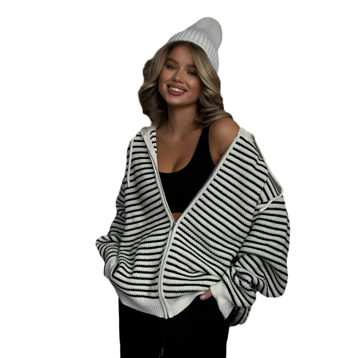 Damen Strickjacke mit gestreiftem Design Drune