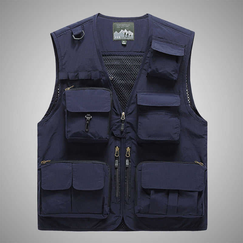 Unisex Multifunktionale Utility‑Weste mit Mesh‑Rücken und vielfachen Taschen Drune