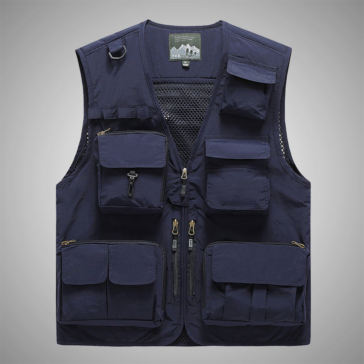 Unisex Multifunktionale Utility‑Weste mit Mesh‑Rücken und vielfachen Taschen Drune