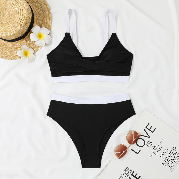 Damen Sportlicher Bikini mit modischem Wickeldesign Drune