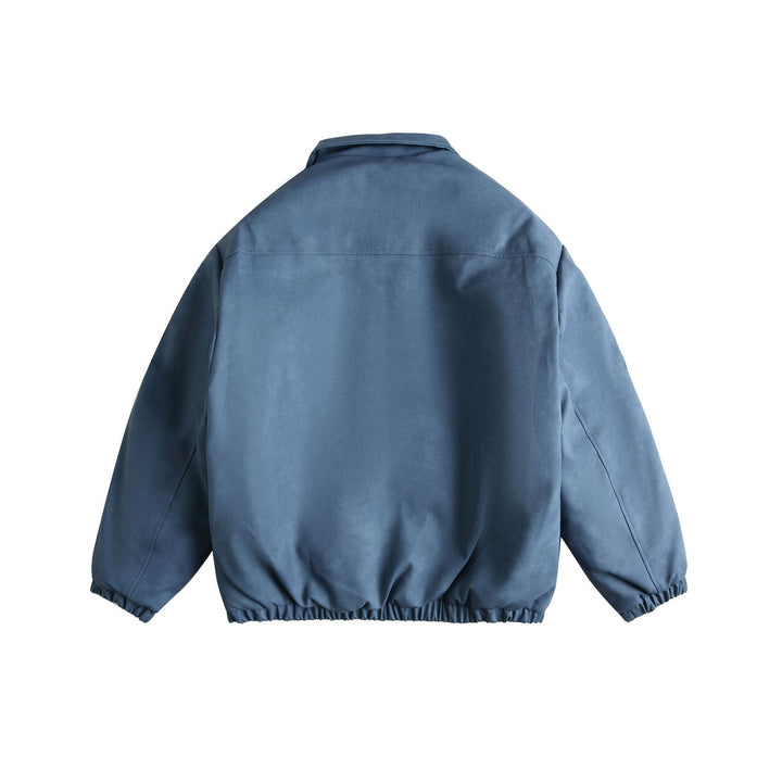 Herren Boxy Suede-Optik Blousonjacke mit aufgesetzten Pattentaschen Drune