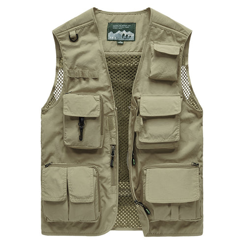 Herren Multifunktionale Angel- und Outdoorweste mit Mesh-Rücken und Mehrfachtaschen Drune