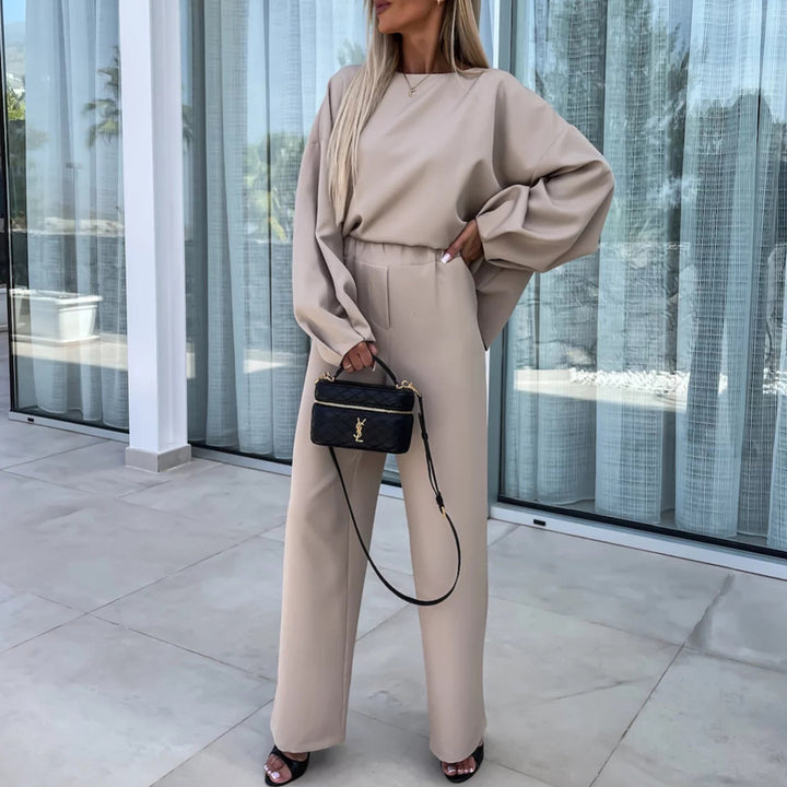 Damen eleganter Jumpsuit mit weitem Schnitt und voluminösen Ärmeln Drune