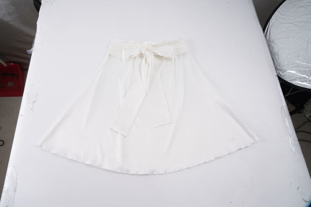 Damen eleganter Midirock mit gesmoktem Bund und losem Schnitt Drune