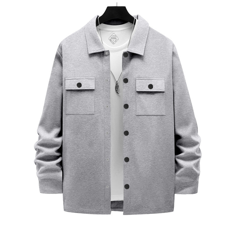 Herren nan arbeitsinspirierte Hemdjacke mit Druckknopfleiste, aufgesetzten Brusttaschen und kastiger Passform Drune