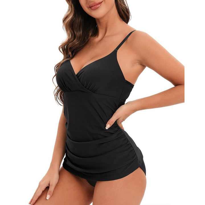 Damen Tankini-Set mit legerem Wickeldesign und stilvollen Rüschen Drune