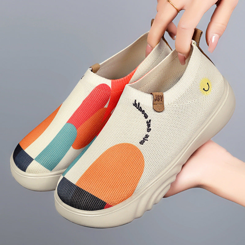 Damen Modische Slip-On Sneakers mit atmungsaktiver Netzkonstruktion und einzigartigem Design Drune