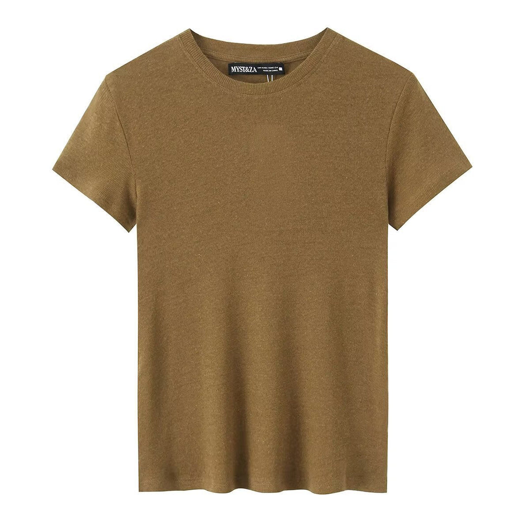 Damen Baumwoll-T-Shirt mit bequemem Schnitt und nachhaltigem Material Drune