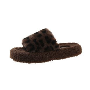 Damen Flauschige Hausschuhe mit tierischem Muster Drune
