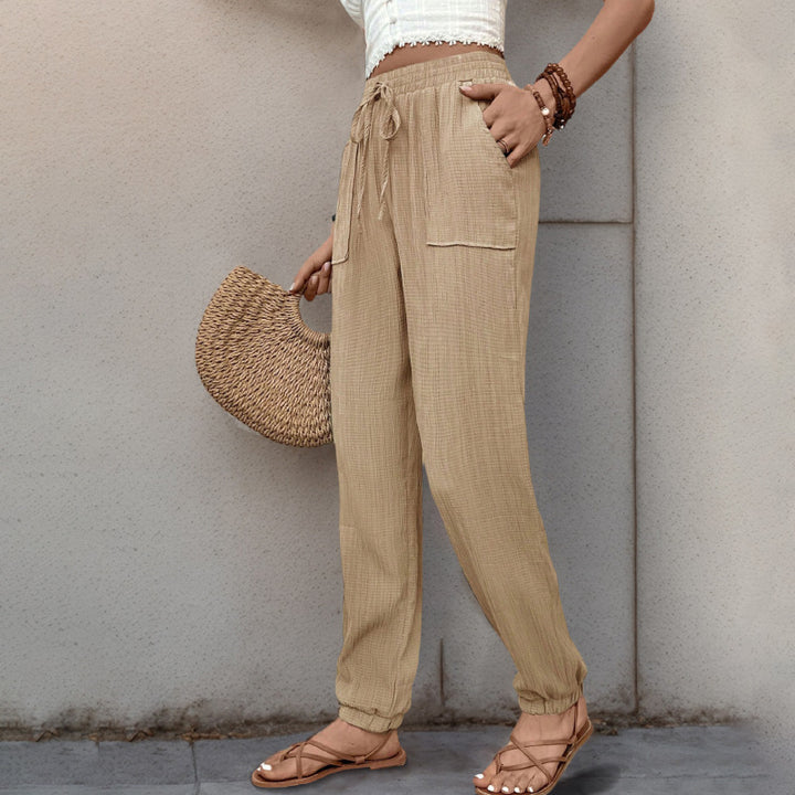 Damen Bequeme Freizeithose mit elastischem Bund und Taschen Drune