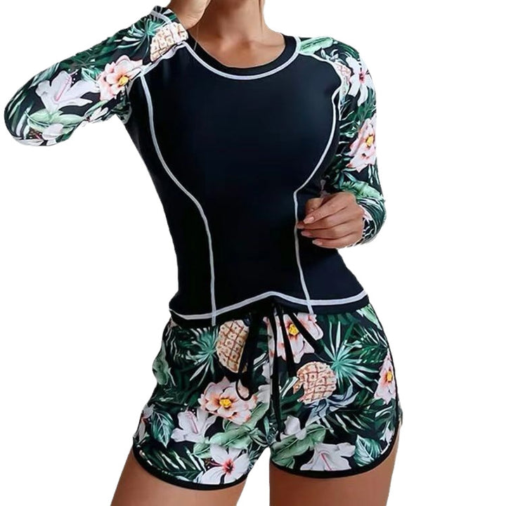 Damen Langarm Surfshirt und Shorts Set Drune
