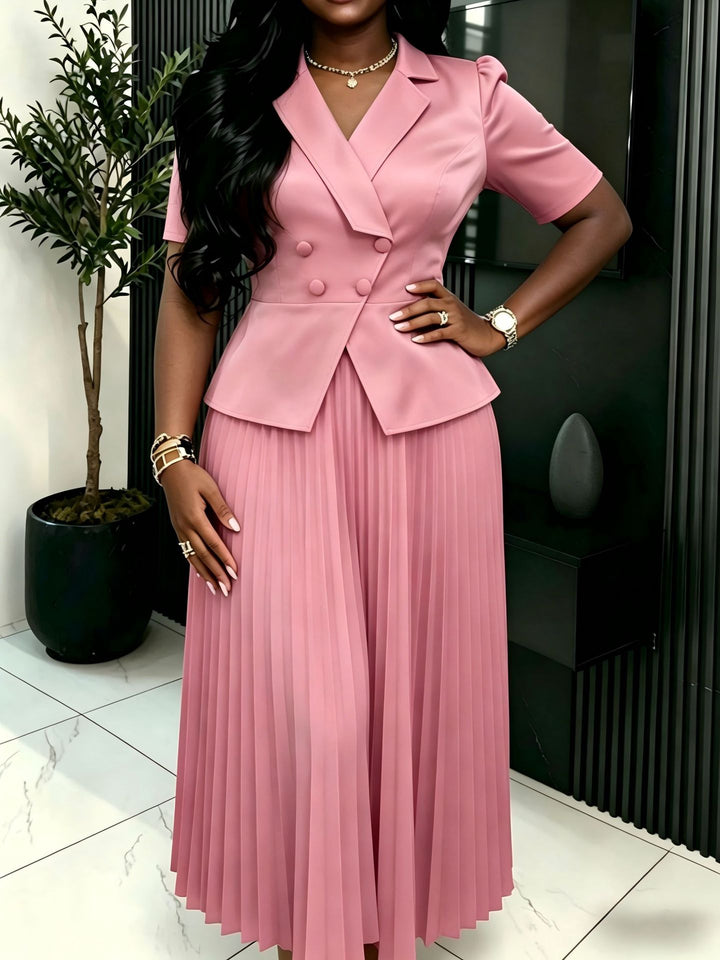 Damen Plissee Kleid mit elegantem Blazer Drune