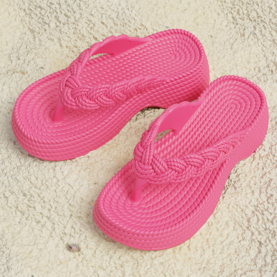 Damen Flip-Flops mit geflochtenem Riemen Drune