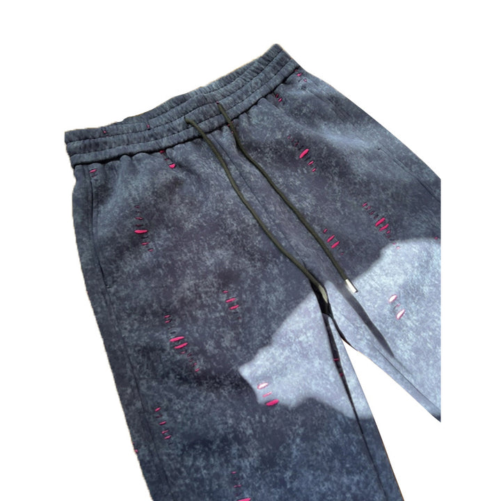 Herren Oversized Cordhose mit Distressed‑Details, weitem Bein und Tunnelzug Drune