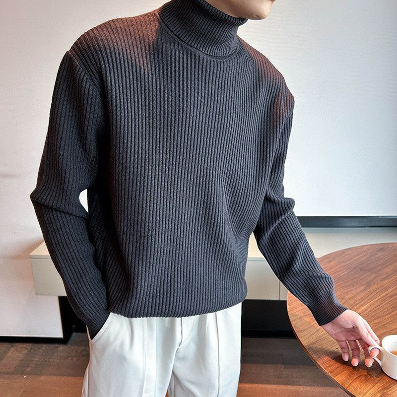 Herren Strickpullover mit hohem Kragen Drune