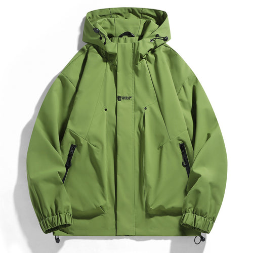 Herren wind- und wasserabweisende Kapuzenblouson mit ergonomischen Nähten, verstellbarem Saum und sicheren Reißverschlusstaschen Drune