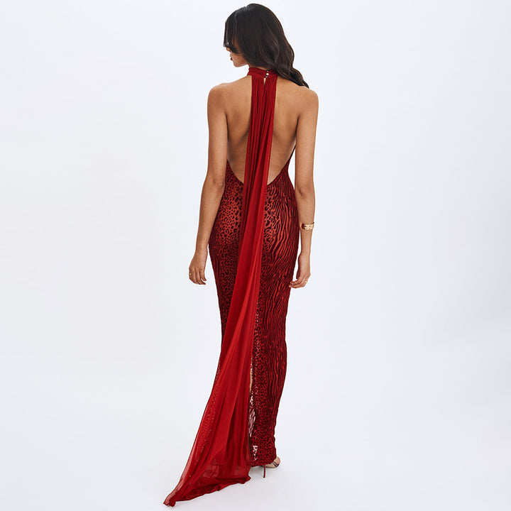 Damen Elegantes Maxikleid mit raffiniertem Schnitt und dezentem Glanz Drune