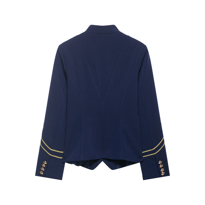 Damen Gala-Militärblazer im Parade‑Stil mit Kordelbesatz und Stehkragen Drune