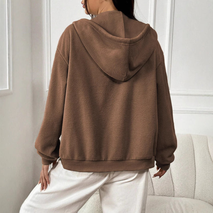 Damen Fleecejacke mit kapuze und praktischen Taschen Drune