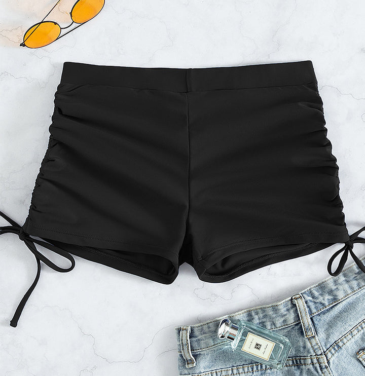 Damen Hochtaillierte Raffung Badehose Drune