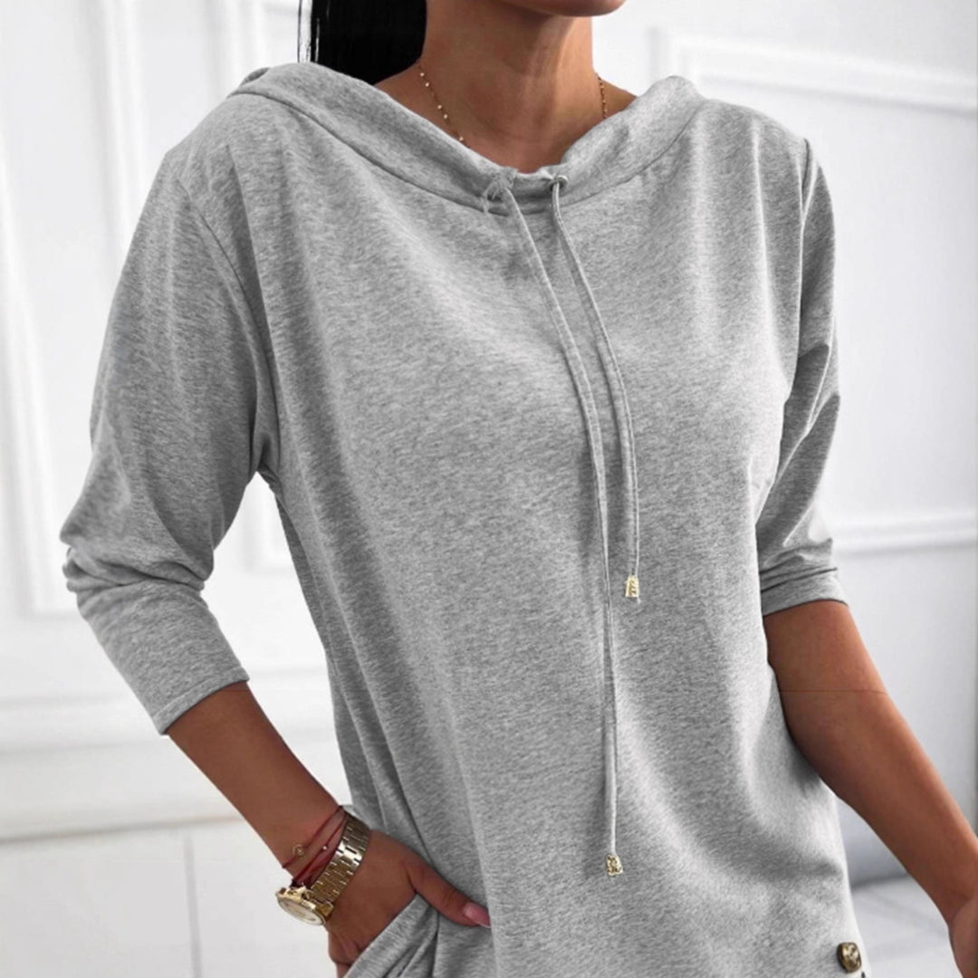 Damen lässiges Kapuzenkleid Drune