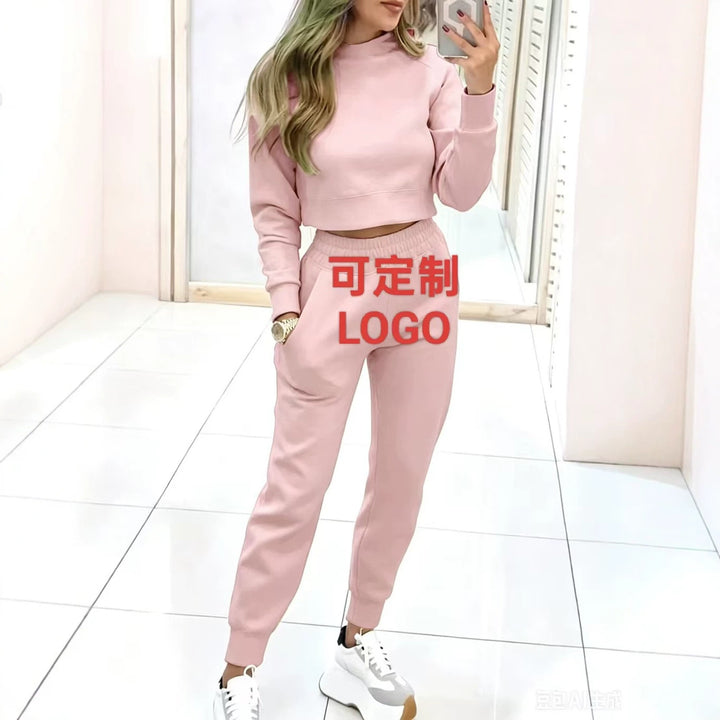 Damen Modischer Sweater und Jogginghose Set Drune