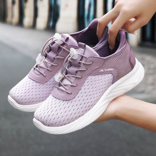 Damen nan leichter Strick-Sneaker mit elastischem Sockeneinstieg, Schnellzug-Schnürung und gedämpfter EVA-Zwischensohle Drune