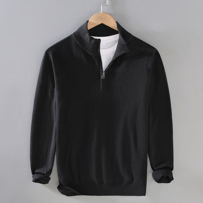 Herren komfortabler Pullover mit modernem Stehkragen und dezenter Reißverschlussöffnung Drune