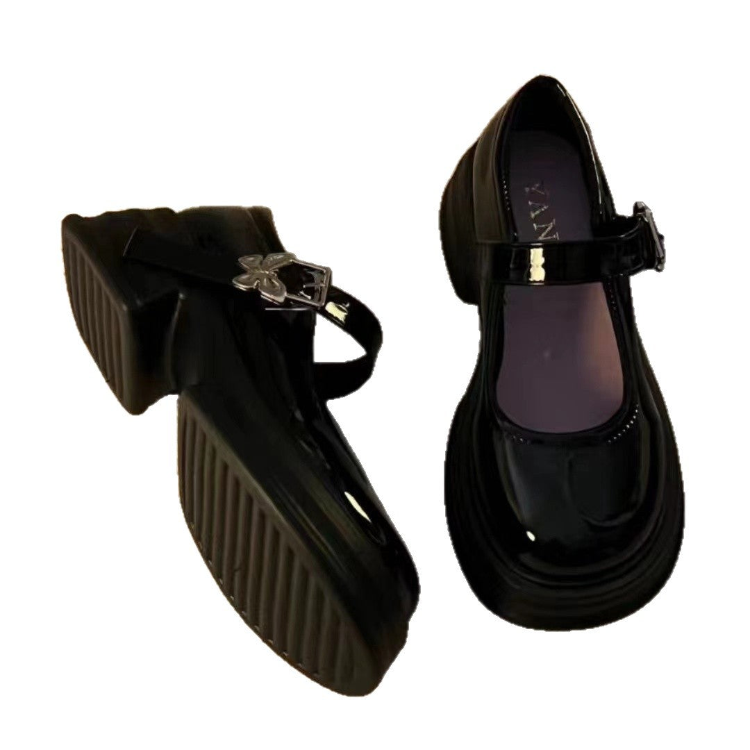 Damen Modische Plateau-Pumps mit verstellbarem Riemen und stabiler Sohle Drune