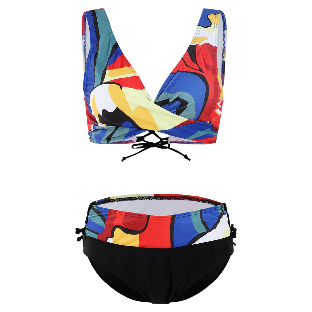 Damen Sportlicher Bikinis mit modischem Wickeldesign Drune